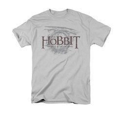 The Hobbit Battle Of The Five Armies Shirt Door Logo Adult Silver Tee T-Shirt