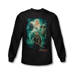 The Hobbit Battle Of The Five Armies Shirt Elrond's Crew Long Sleeve Black Tee T-Shirt