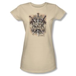 The Hobbit Battle Of The Five Armies Shirt Juniors Battle Of Armies Cream Tee T-Shirt