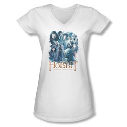 The Hobbit Battle Of The Five Armies Shirt Juniors V Neck Main Characters White Tee T-Shirt