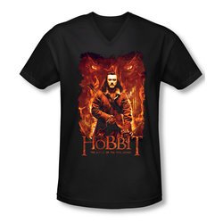 The Hobbit Battle Of The Five Armies Shirt Slim Fit V Neck Fates Black Tee T-Shirt