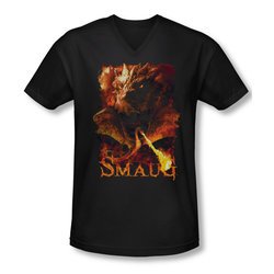 The Hobbit Battle Of The Five Armies Shirt Slim Fit V Neck Smolder Black Tee T-Shirt