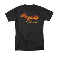 The Hobbit Battle Of The Five Armies Shirt Smaug On Fire Adult Black Tee T-Shirt