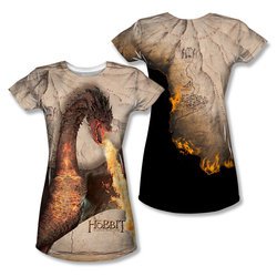 The Hobbit Battle Of The Five Armies Smaug Attack Sublimation Juniors Shirt Front/Back Print
