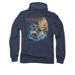 The Hobbit Desolation Of Smaug Hoodie Sweatshirt Barreling Down Navy Adult Hoody Sweat Shirt