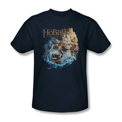 The Hobbit Desolation Of Smaug Shirt Barreling Down Adult Navy Tee T-Shirt