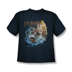 The Hobbit Desolation Of Smaug Shirt Kids Barreling Down Navy Youth Tee T-Shirt
