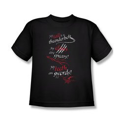 The Hobbit Desolation Of Smaug Shirt Kids Tail Claws Black Youth Tee T-Shirt