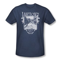 The Hobbit Desolation Of Smaug Shirt Laketown Simple Adult Heather Navy Tee T-Shirt