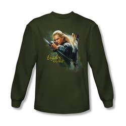 The Hobbit Desolation Of Smaug Shirt Legolas Greenleaf Long Sleeve Military Green Tee T-Shirt