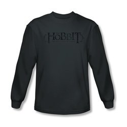 The Hobbit Desolation Of Smaug Shirt Ornate Logo Long Sleeve Charcoal Tee T-Shirt