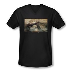 The Hobbit Desolation Of Smaug Shirt Slim Fit V Neck Epic Journey Black Tee T-Shirt