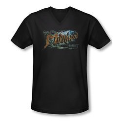 The Hobbit Desolation Of Smaug Shirt Slim Fit V Neck Greetings From Mirkwood Black Tee T-Shirt
