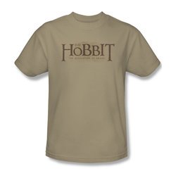 The Hobbit Desolation Of Smaug Shirt Textured Logo Adult Sand Tee T-Shirt