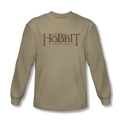 The Hobbit Desolation Of Smaug Shirt Textured Logo Long Sleeve Sand Tee T-Shirt