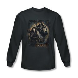 The Hobbit Desolation Of Smaug Shirt Weapons Drawn Long Sleeve Charcoal Tee T-Shirt