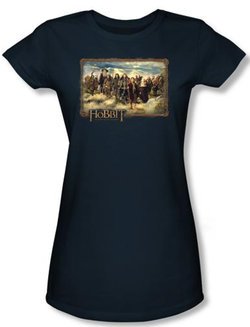 The Hobbit Juniors Shirt Movie Unexpected Journey Navy Tee T-shirt