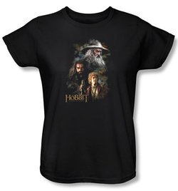 The Hobbit Ladies Shirt Movie Unexpected Journey Painting Black Tee