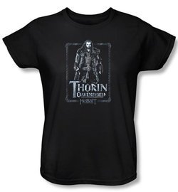 The Hobbit Ladies Shirt Movie Unexpected Journey Thorin Black Tee