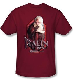 The Hobbit Shirt Movie Unexpected Journey Balin Adult Cardinal T-shirt
