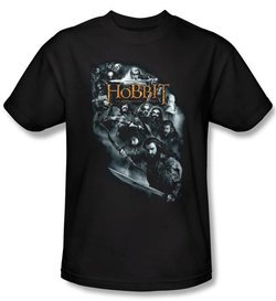 The Hobbit Shirt Movie Unexpected Journey Characters Adult Black Tee