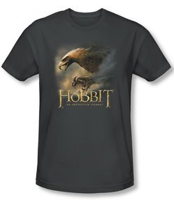 The Hobbit Shirt Movie Unexpected Journey Eagle Charcoal Slim Fit Tee