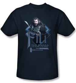 The Hobbit Shirt Movie Unexpected Journey Fili Adult Navy Blue T-shirt