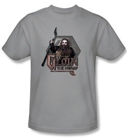 The Hobbit Shirt Movie Unexpected Journey Gloin Adult Silver T-shirt