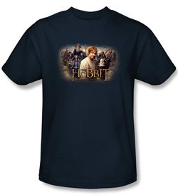 The Hobbit Shirt Movie Unexpected Journey Rally Adult Navy Tee T-shirt