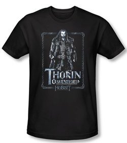 The Hobbit Shirt Movie Unexpected Journey Thorin Black Slim Fit Tee