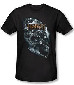 The Hobbit Shirt Unexpected Journey Characters Black Slim Fit Tee