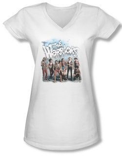 The Warriors Shirt Juniors V Neck Amusement White Tee T-Shirt