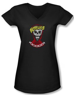 The Warriors Shirt Juniors V Neck The Rogues Black Tee T-Shirt