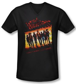 The Warriors Shirt Slim Fit V Neck One Gang Black Tee T-Shirt