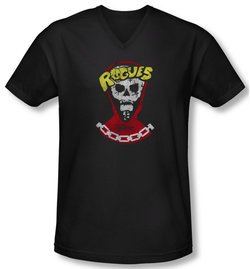 The Warriors Shirt Slim Fit V Neck The Rogues Black Tee T-Shirt