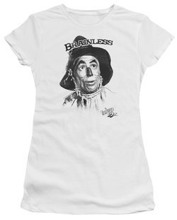The Wizard Of Oz  Juniors Shirt Brainless Scarecrow White T-Shirt