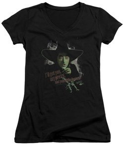 The Wizard Of Oz  Juniors V Neck Shirt The Wicked Witch of the West Black T-Shirt