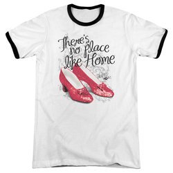The Wizard Of Oz  Red Ruby Slippers White Ringer Shirt