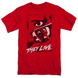 They Live Shirt Graphic Poster Red T-Shirt