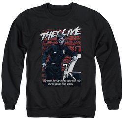 They Live  Sweatshirt Dead Wrong Adult Black Sweat Shirt