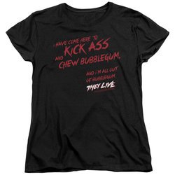 They Live  Womens Shirt Chew Bubblegum Black T-Shirt