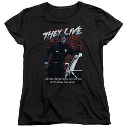 They Live  Womens Shirt Dead Wrong Black T-Shirt