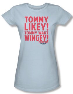 Tommy Boy Shirt Juniors Want Wingey Light Blue Tee T-Shirt
