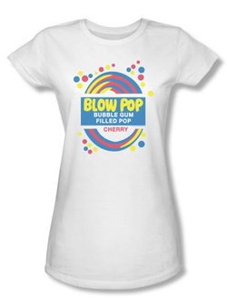Blow Pop Juniors T-Shirts - Blow Pop Label White Tee