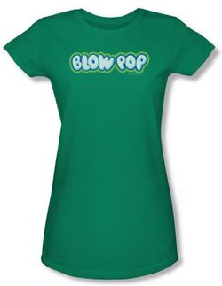 Blow Pop Juniors T-Shirts - Blow Pop Logo Kelly Green Tee