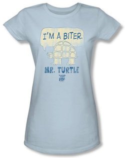 Tootsie Roll Juniors T-Shirts - I'm A Biter Light Blue Tee