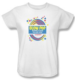 Blow Pop Ladies T-Shirts - Blow Pop Label White Tee