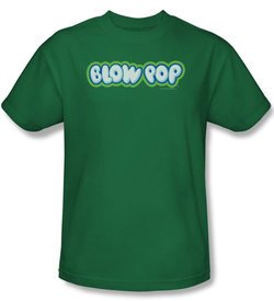 Blow Pop T-Shirts - Blow Pop Logo Adult Kelly Green Tee