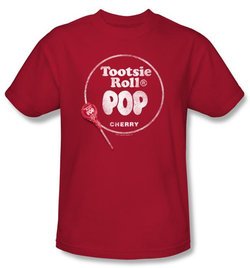 Tootsie Roll T-Shirts - Pop Logo Adult Red Tee shirt