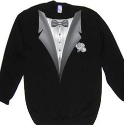 Tuxedo Sweatshirt With White Flower - Black